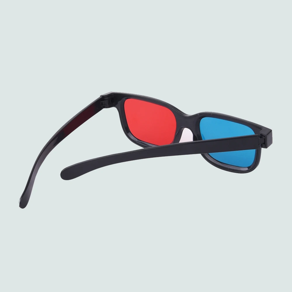 Red Blue 3D Glasses Projector Accessory Black frame Universal Passive lens Anaglyph Home Theater Movie Cinema