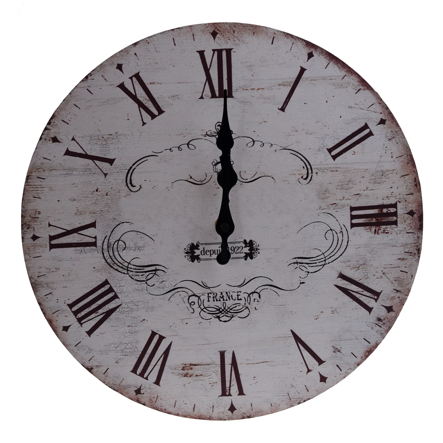 HGHO 100 Good 13" Chic Vintage Retro Crown Pattern Wooden Wall Clock