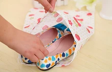 Portable travel drawstring shoe bag thickening print non-woven shoes storage bag and dust bag Free shipping