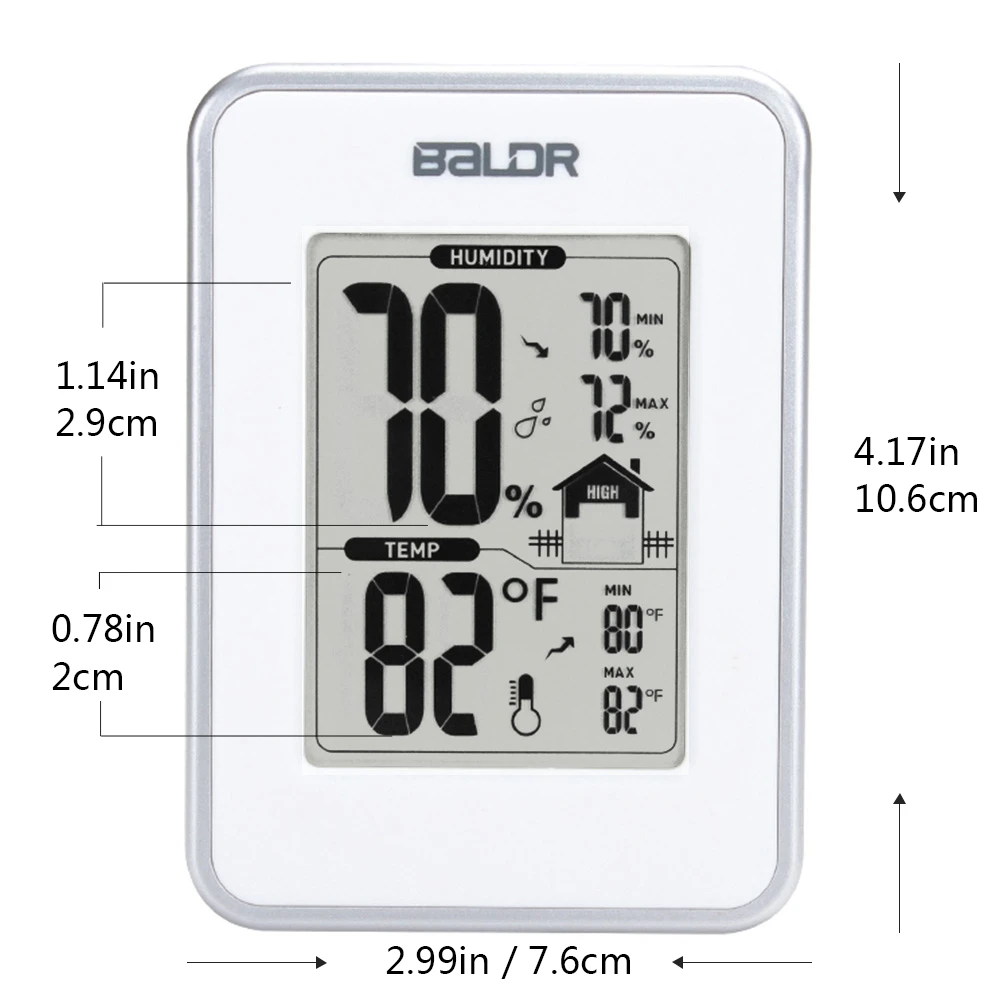 Мин/Макс записи Цифровой термометр гигрометр Термометры измеритель влажности Крытый Открытый домашний монитор ЖК Метеостанция