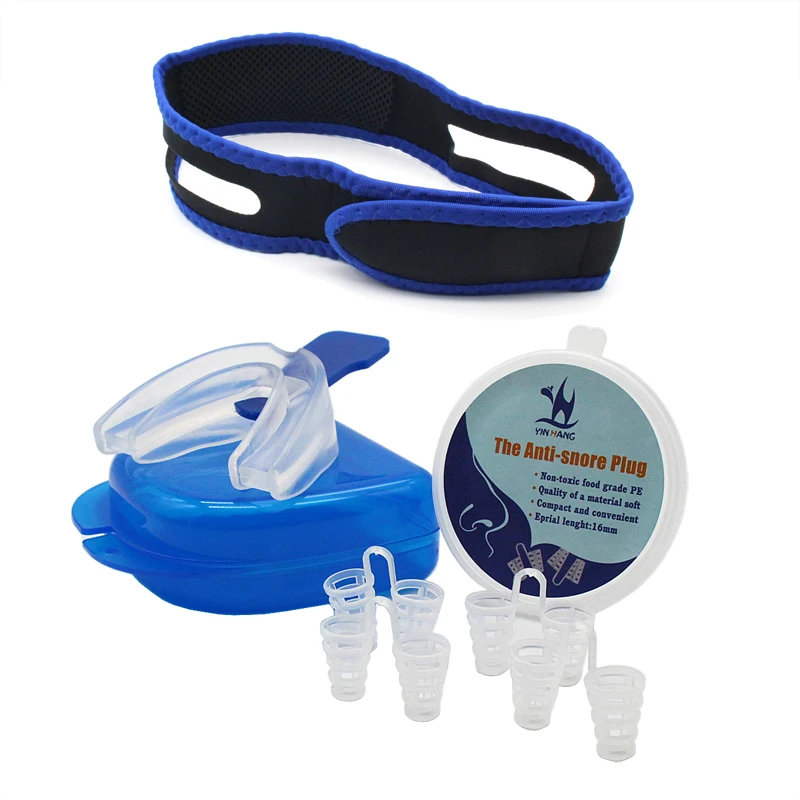 

Anti Snore Mouth Guard &Nose Clip Nasal Dilators&Anti Snore Chin Breathe Easy Strap Cones Congestion Aid Stop Combination