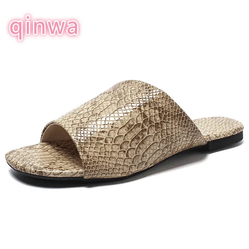 

Summer Flats Mules Lady Sandals Slippers Serpentine Slip On Toe Women Mules Outdoor Slipper Shoes Woman Slides