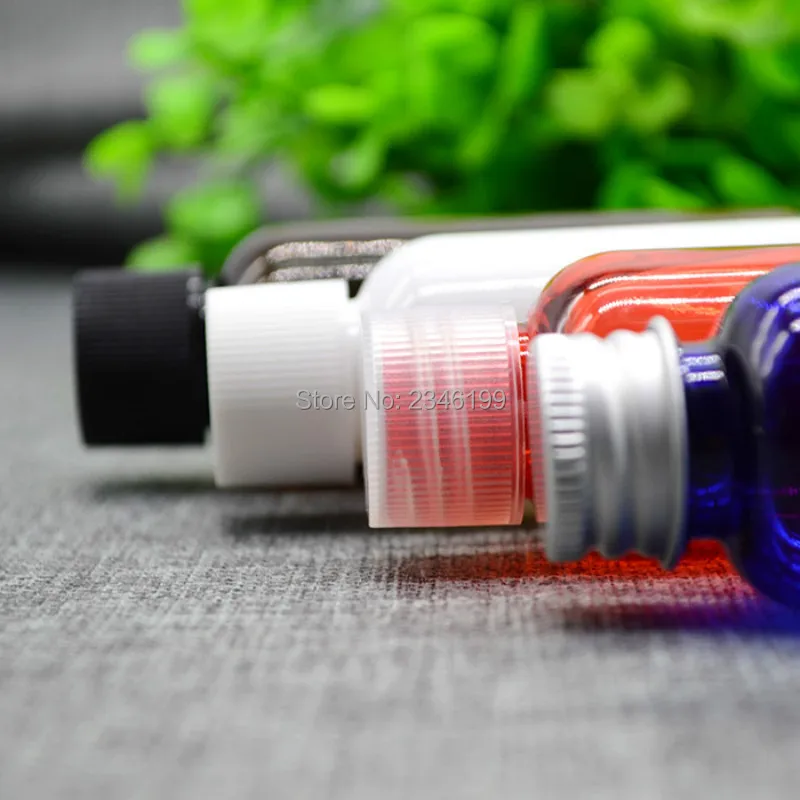 Empty Plastic Bottle 50ml Rotating Cover Transparent Capping Bottle Black Cover Blue Bottle 50ml Plastic Cosmetic Container (5)