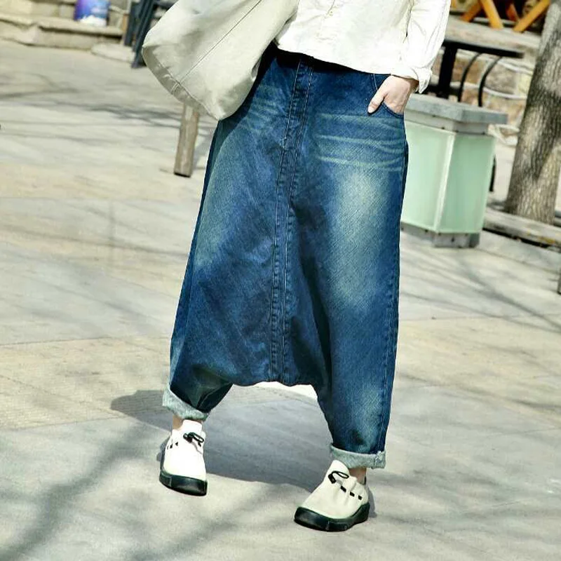 Free Shipping 2021 New Fashion Long Pants Women Loose Trousers Spring Personalized Street Hip-hop Denim Pants With Pockets M-L brown vintage baggy jeans women 90s streetwear pockets wide leg cargo pants y2k high waist straight denim trousers 2021