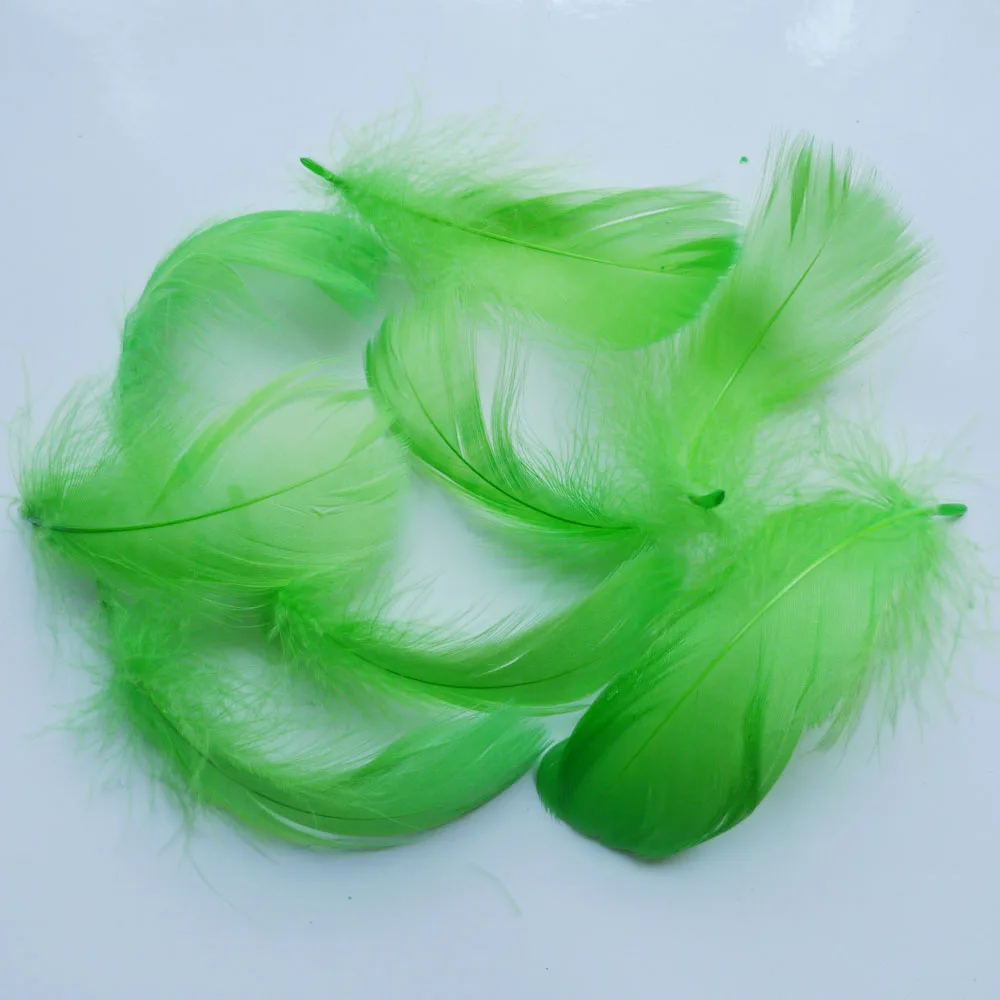 200 шт 11 цветов перья 5-8 см гусиные перья оперение для Свадебная шляпка женские аксессуары для волос ремесленничество украшения - Цвет: Green
