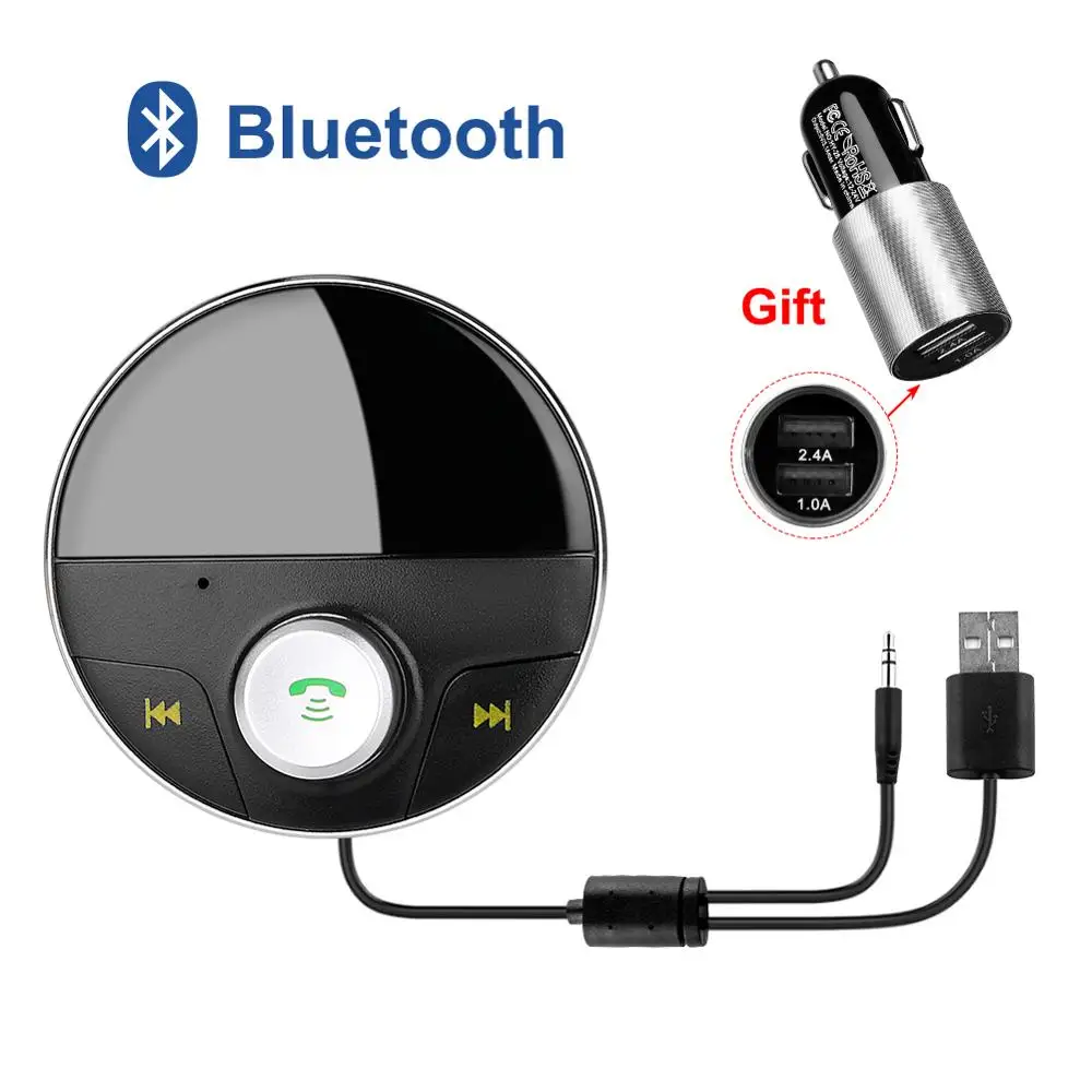 

AUX FM Transmitter Modulator Bluetooth Auto Car USB Adapter Handsfree Car Kit 3.5mm Jack Audio MP3 Player with TF Slot Wireless