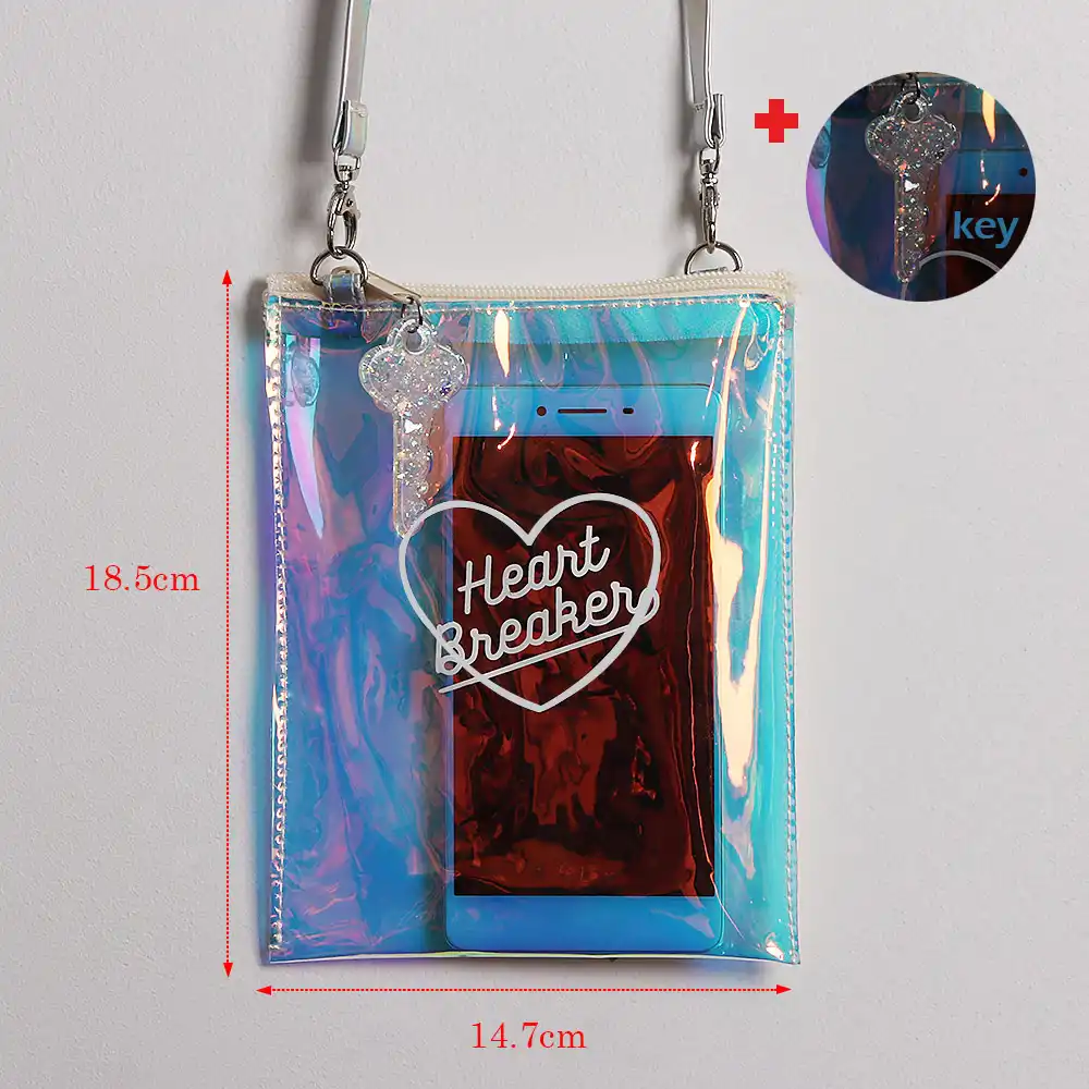 Luxury Handbags Women Bags Designer Pursetransparent Laser Holographic Messenger Bag Flap Sweet Heart Clear Jelly Handbag
