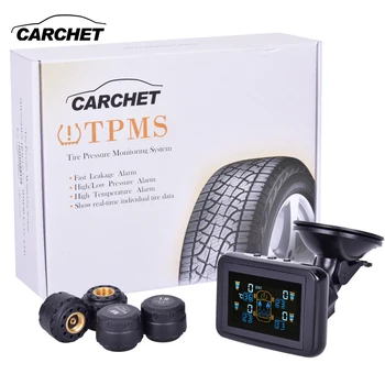 

CARCHET TPMS Tire Pessure Alarm Monitoring System Portable Alarm Systems Security with LCD Display Screen 4 External for VW BWM