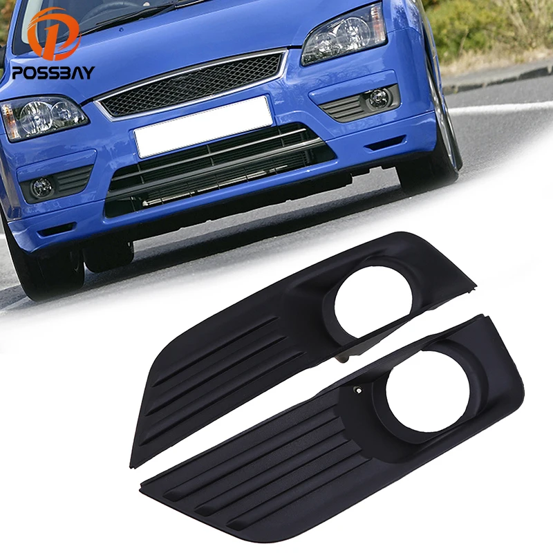 

POSSBAY Left/Right Side Auto Car Front Bumper Lower Grille Fog Light Covers for Ford Focus MK2 2005 2006 2007 2008 Car Bezel