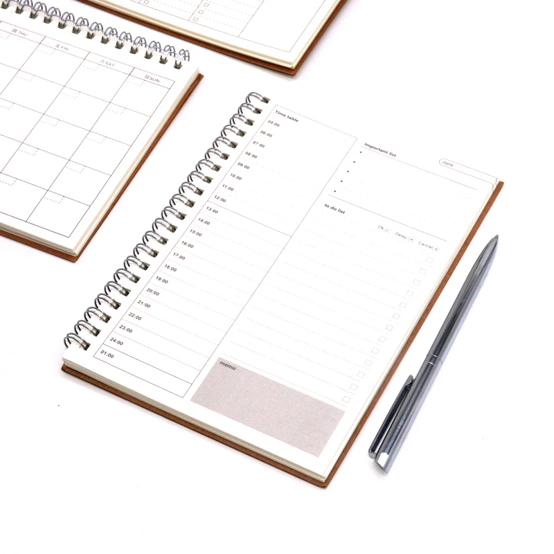 Дневник еженедельник записная книжка Caderno Agenda 2020 2019 Libretas из крафт бумаги Filofax a5