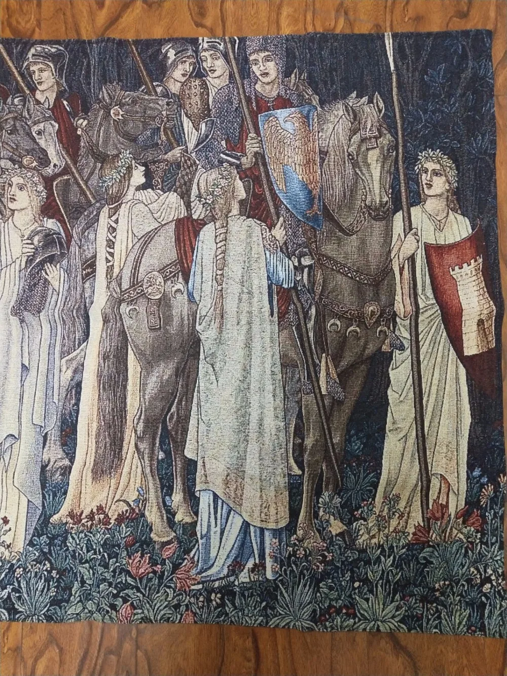 140*100 см, изображение Вильяма Морриса, Святого Грааля, военного рыцаря, хлопковая ткань, украшение для дома, гобелены, гобелены, ST-55