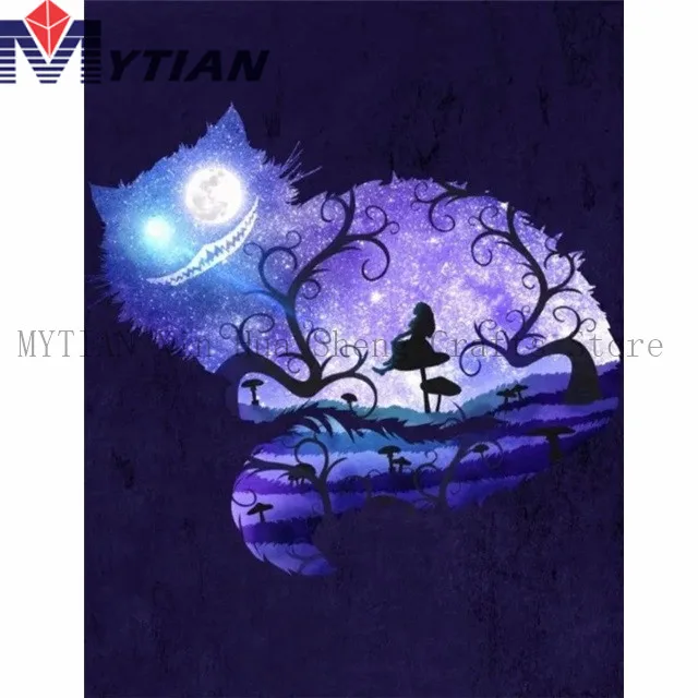 

5D Diamond Painting Cartoon Cat And Beatiful Girl Diamond Embroidery Cross Stitch Rhinestone Mosaic Full Drill Wall Stickers