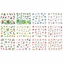 UPRETTEGO 12 упаковок/lot дизайн ногтей Красота воды Наклейка ползунок наклейки на ногти Лето Тукан птица пальмовых X-RAY FLORID комплекты BN865-876