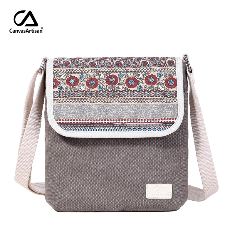 Canvasartisan бренд Женщины Сумка Холст Reteo сумка с цветочным принтом женский стиль ежедневных поездок сумки через плечо