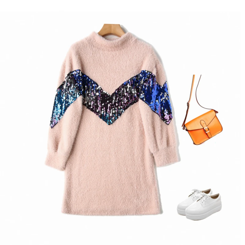 Autumn Winter Casual Women's Sweater Turtleneck Sequins Slim Knittwear Women Cute Sweaters Pullovers Thick Warm Ladies Pullover Autumn Winter Casual Women's Sweater Turtleneck Sequins Slim Knittwear Women Cute Sweaters Pullovers Thick Warm Ladies Pullover