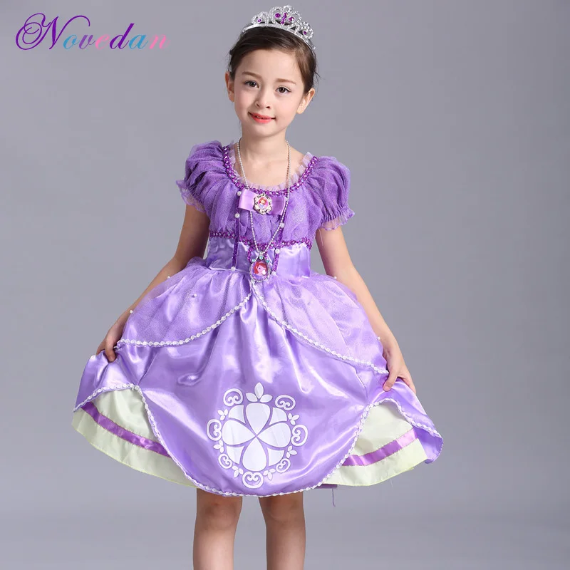 

Princess Sofia Costume for Kids Summer Dresses Girls Cosplay Children Kids Floral Halloween Party Tutu Dress Up Fantasy