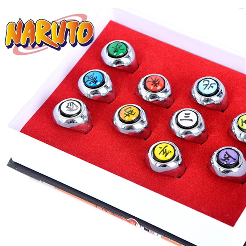 

Cartoon Anime NARUTO Ring Periphery Cosplay Prop Accessories Akatsuki Orochimaru Pain Deidara Ring Set Gift