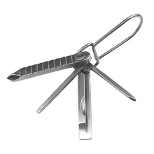 Творческий 4 в 1 Screwz Все Отвертка Многофункциональный Инструмент Из Нержавеющей Стали Брелок # планке
