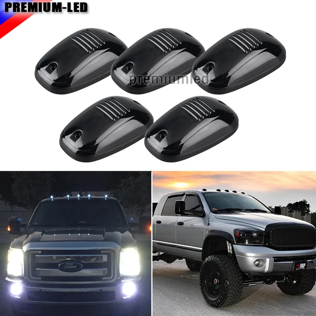 5pcs Smoked Lens 6000k Xenon White Led Cab Roof Top Marker Running 5pcs Smoked Lens 6000k Xenon White Led Cab Roof Top Marker Running Lights For Truck Suv 4x4 Chevy Ford Dodge Gmc Etc