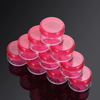 

Hot Sales 10PCS!!! Portable Acrylic Cosmetic Empty Jar Pot Eyeshadow Makeup Face Cream Container Can Dropshipping