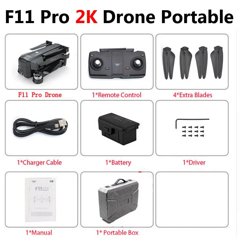 SJRC F11 PRO Профессиональный gps 5G Wi-Fi FPV складной Дрон с камерой 1080P 2K HD бесщеточный Радиоуправляемый квадрокоптер Вертолет игрушка VS SG906 - Цвет: Pro 2K 1B Portable