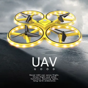 

Easy Operate Drone Gift Four-Axis Quadcopter LED Lighting Smart Watch Children Toy Remote Control Gesture Interact Pneumatic