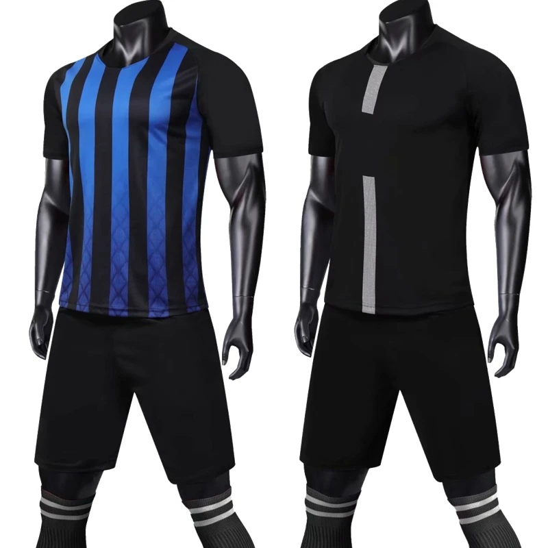 

Professional blank custom Men/kids Boys Soccer Jerseys Set Uniforms clothes running Kit Breathable Football Shirt Tracksuit