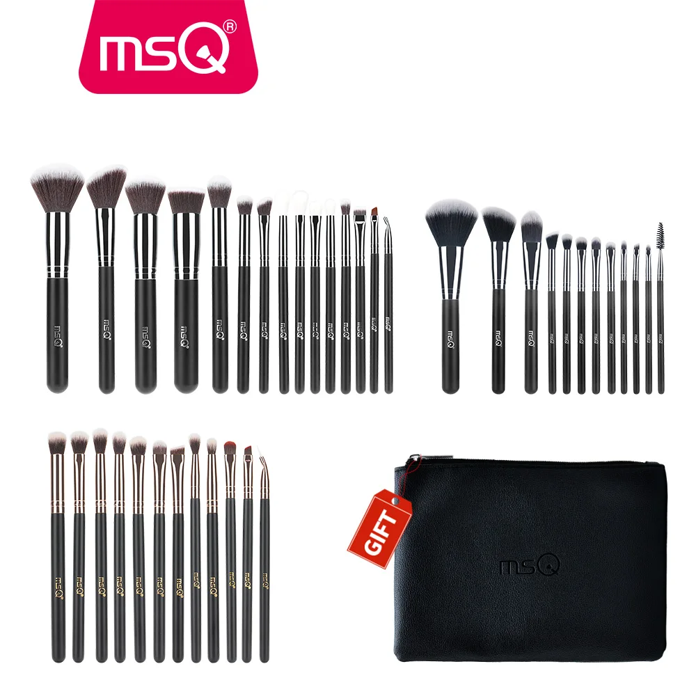 

Buy 3 Get 1 Gift MSQ 39pcs Foundation Powder Eyeshadow Makeup Brush Set Concealer Powder Make Up Brushes With PU Leather Case