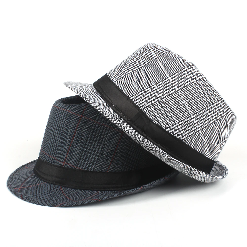 Mens plaid fedora hats Clearance
