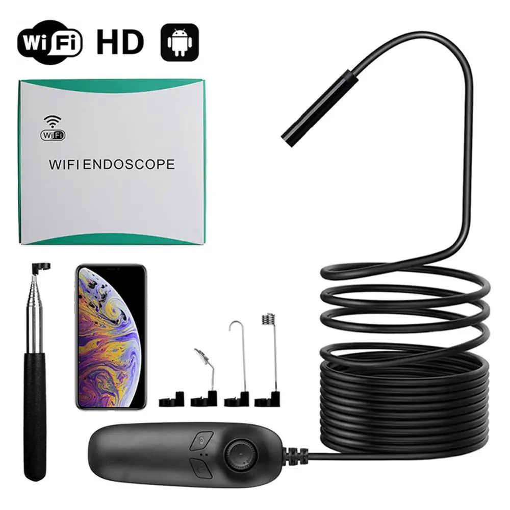 

8mm HD 1200P Telescoping Wifi Ear Endoscope Safty With 8 LED Inspection Camera IP68 Waterproof 2.0MP Semi-Rigid WiFi Borescope