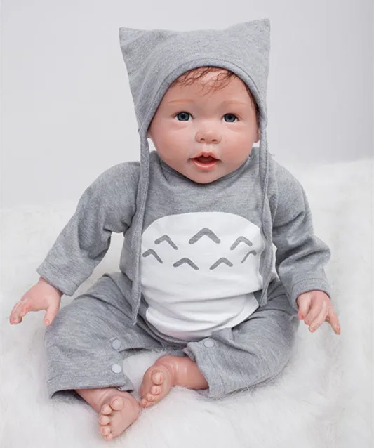 

22 inch Soft Silicone Reborn Baby Doll Toys With Nipple Lifelike Newborn Boy Baby-Reborn Doll Kid Birthday Gift Girl Brinquedos
