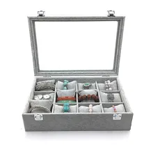VOGVIGO Hot Sale! 12 Grids Suede Watch Jewelry Box Casket Watch Bracelets Jewelry Display Storage Boxes Organizer VOGVIGO Hot Sale! 12 Grids Suede Watch Jewelry Box Casket Watch Bracelets Jewelry Display Storage Boxes Organizer