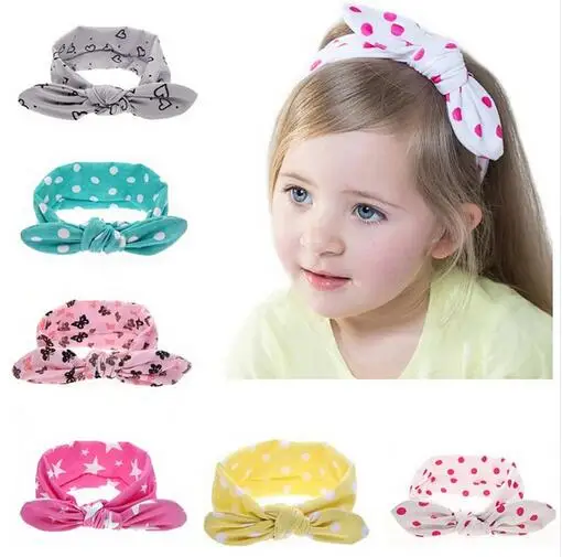 

JRFSD 1PCS 2017 Fashion Dot Knot Headband Newborn Elastic Hair Bands kids Hair Accessories