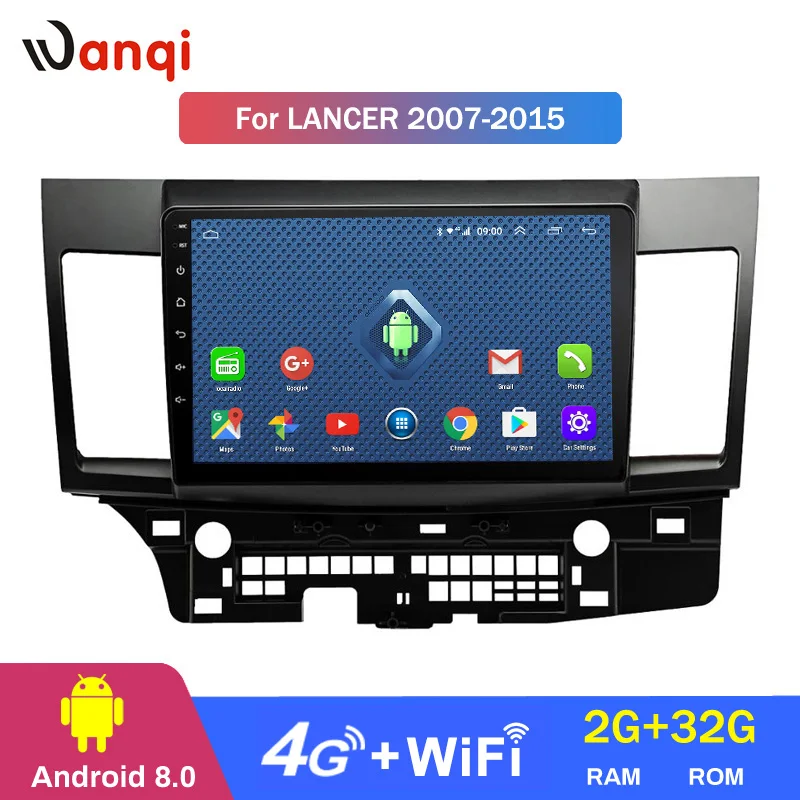 Excellent 4G 3G WIFI All Netcom 10.1 inch 2+32G Android 8.0 car dvd gps navigation for mitsubishi lancer 2007-2015 multimedia radio system 2