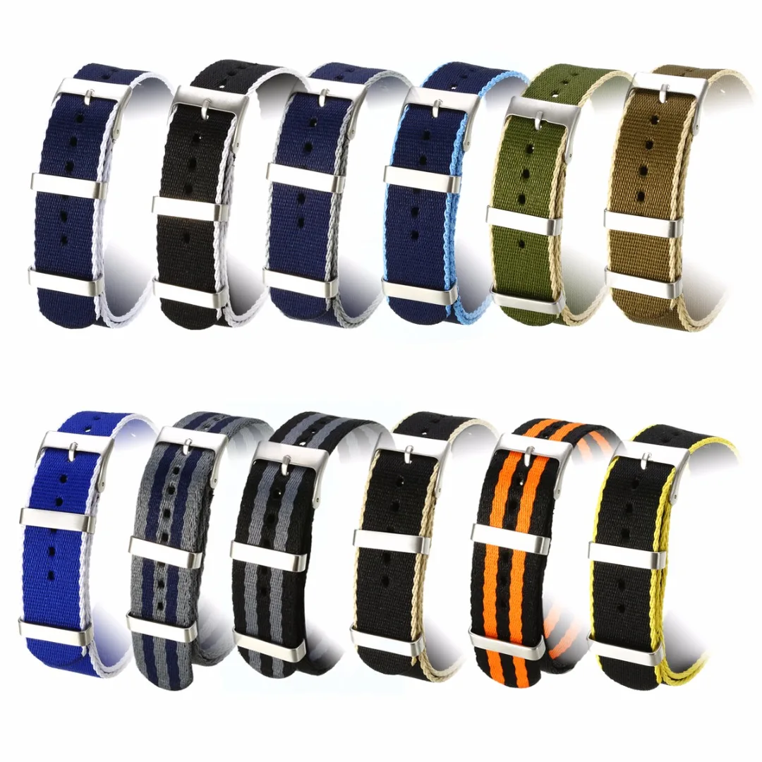 Shellhard 12 Colors Fashion Military Nylon WristWatch Band 20mm Unisex