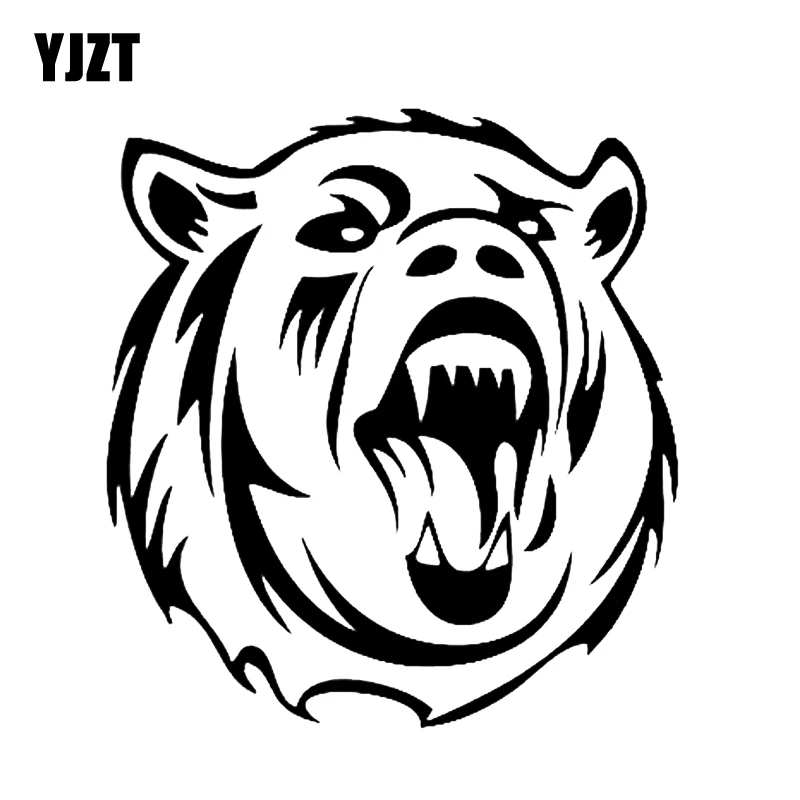 YJZT 13*14.1CM Angry Polar Bear Head Animals Car Sticker Bumper Window Decoration Accessories Vinyl C12-0456 | Автомобили и