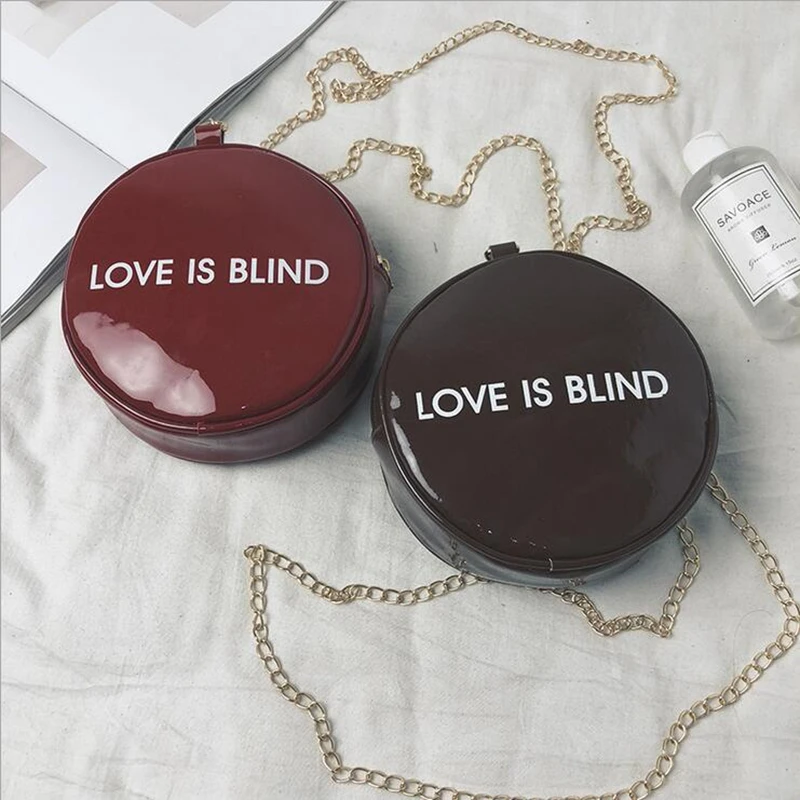 

Fashion Circular Cute Chain Letter Solid Ladies Messenger Bags Soft PU Shoulder Bags Crossbody Bags For Women Tote Clutch Bolsas