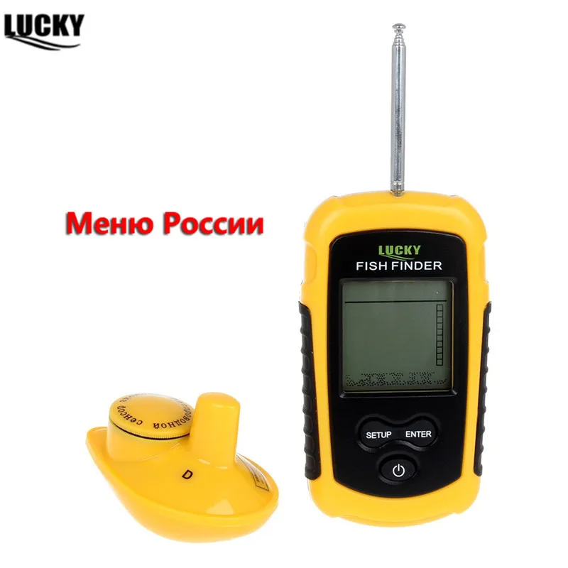 

LUCKY Wireless Fish Finder Echo Sounders Water Resistant 40M/130FT Depth Sonar Sounder Alarm Fishfinder FFW1108-1