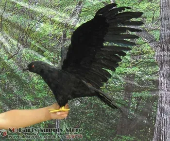 

Costume Simulation BIG Black flying Crow Raven for Party Bar Garden Decoration props feather furnishings 45cm Free shipping