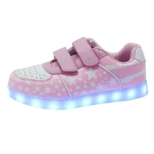 2017 Kids Fashion Luminous Shoes High Quality Child LED Lights USB Charging Colorful Shoes Boys and