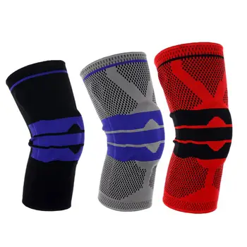 

1pc Silicone Recovery Basketball Sport Safety Knee Brace Pads Knit Brace Compression Support Sleeve Injury Fitness Protection