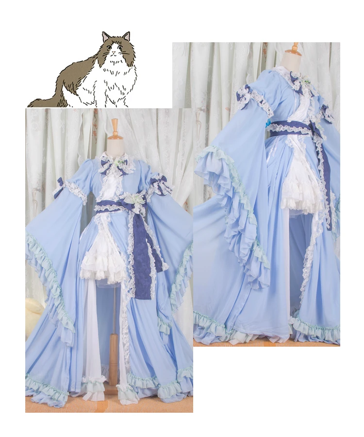 [Индивидуальные] Аниме Touhou Проект Saigyouji Yuyuko платье лолиты форма Косплей Костюм Любой размер женщин Хэллоуин