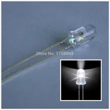 100 шт 10 мм белый светодиодный светильник F10 6000 K-7000 K I = 20 мА 3 в 10 мм диоды белые