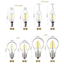 Диммер 16 Вт Светодиодный светильник ST64 Золотой C35 G45 A60 лампа E27 E14 Ретро Эдисона накаливания энергосберегающая лампа замена лампы накаливания