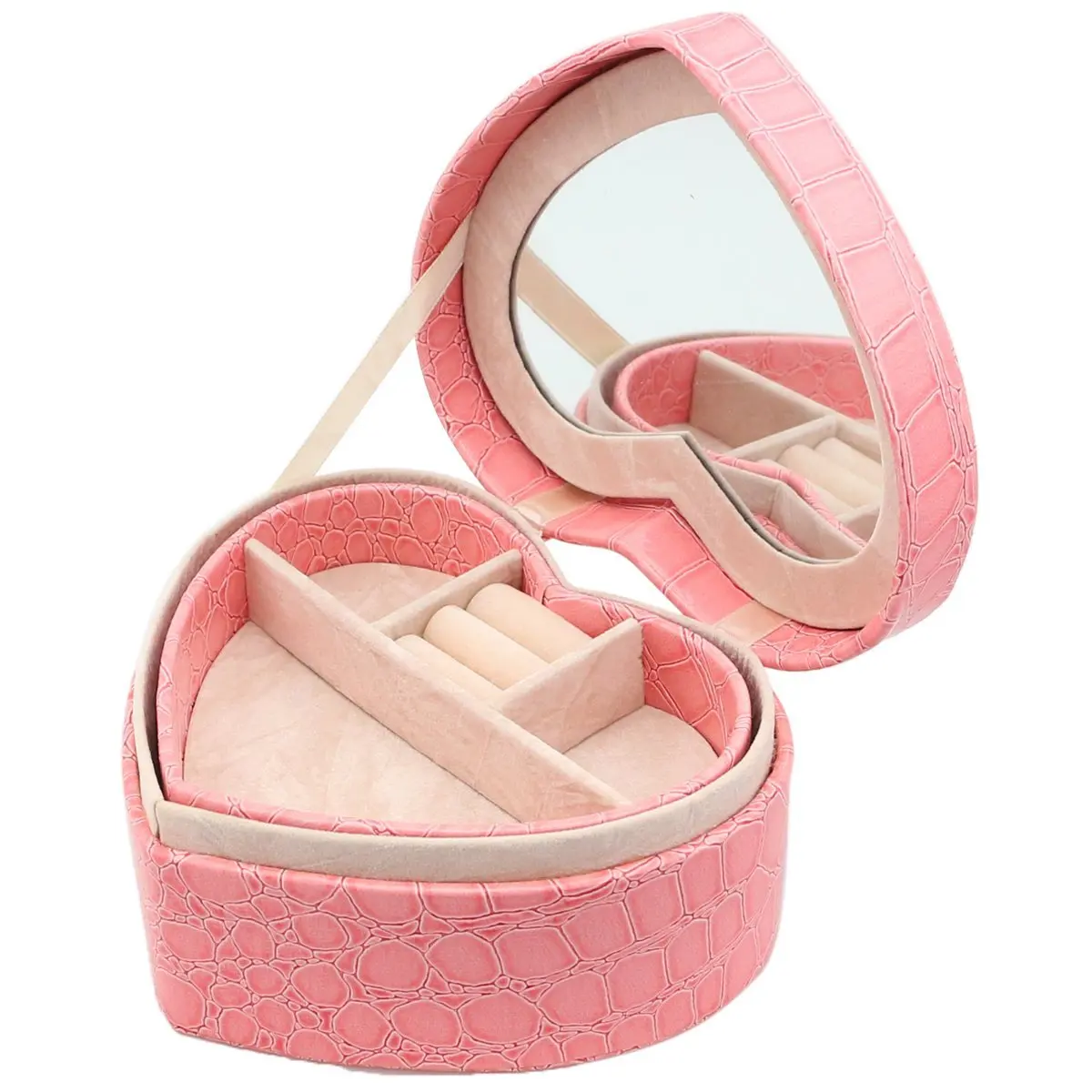 

Jewelry Box / Sweetheart Shaped Jewellery box with a Removable tray Good Gift for Her(pink)