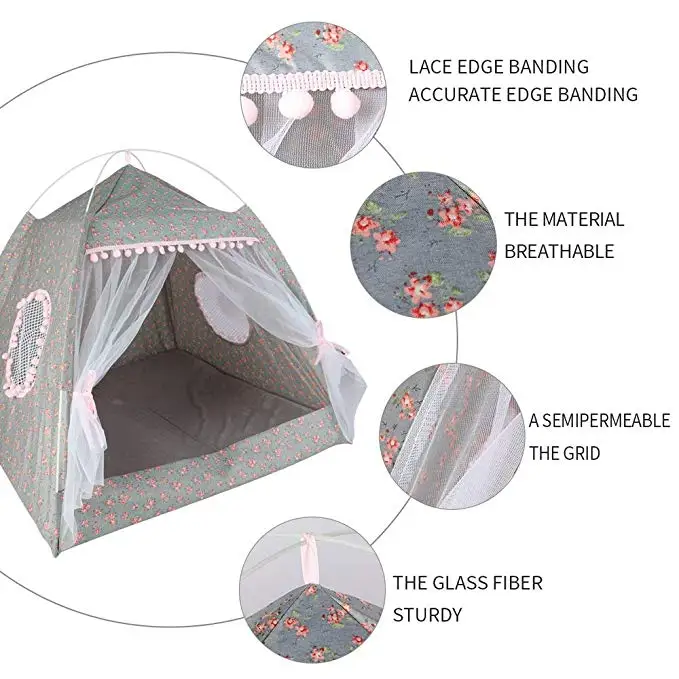 Портативная складная палатка для питомцев, собачий домик, дышащий принт, домик для питомцев, кошек, с сеткой, для улицы, внутри помещения, сетка для кошек, маленькая собачья палатка, домик