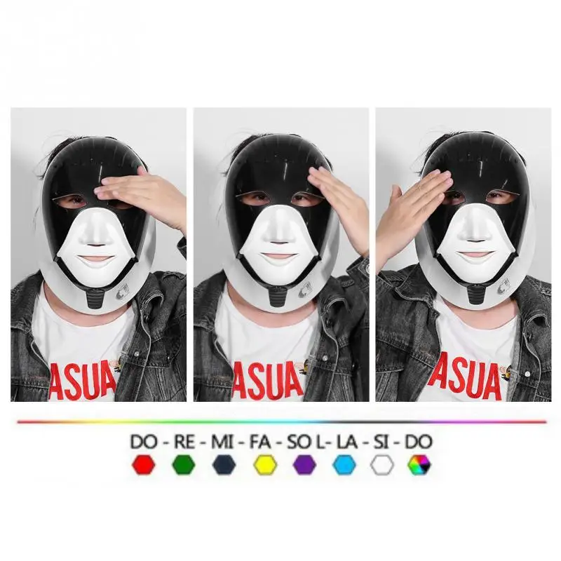 Black Normal Pack Seven Colors LED Light Photon Neck Mask Wrinkle Removal Skin Rejuvenation LED Face Mask Neck Spa - Цвет: Black Normal Pack