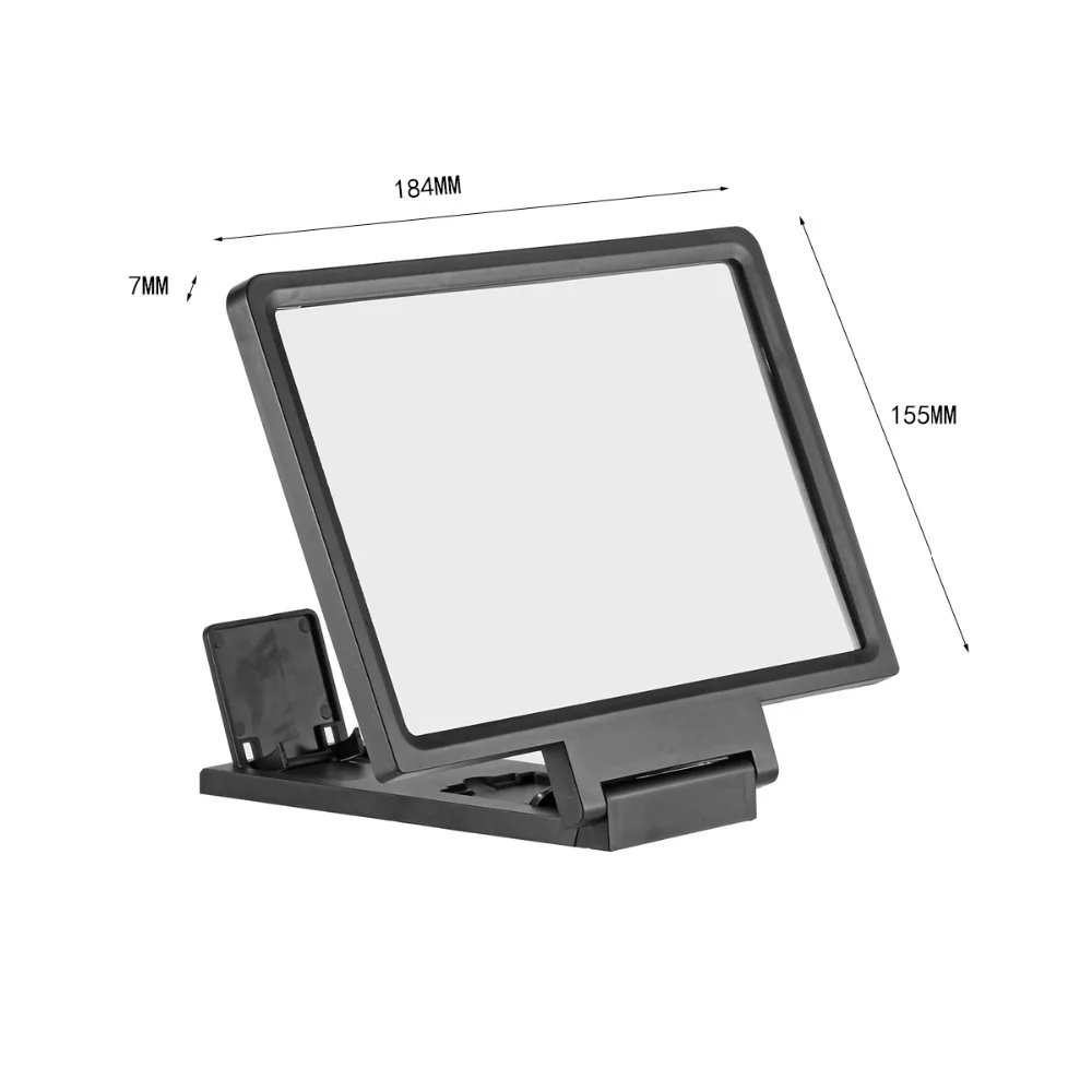 3D Smartphone Bildschirm Lupe Halter 184*155*7mm Schwarz Farbe Kunststoff Handy Halter Steht für ip