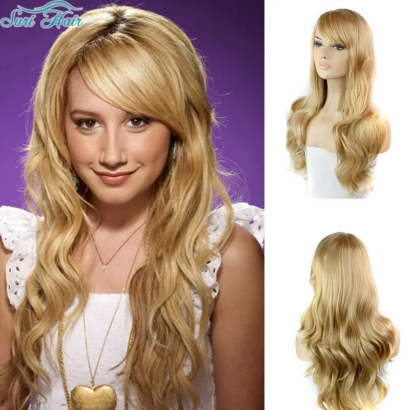 Купить 302495858/long blonde wig with bangs cheap afro wavy synthetic wigs ...