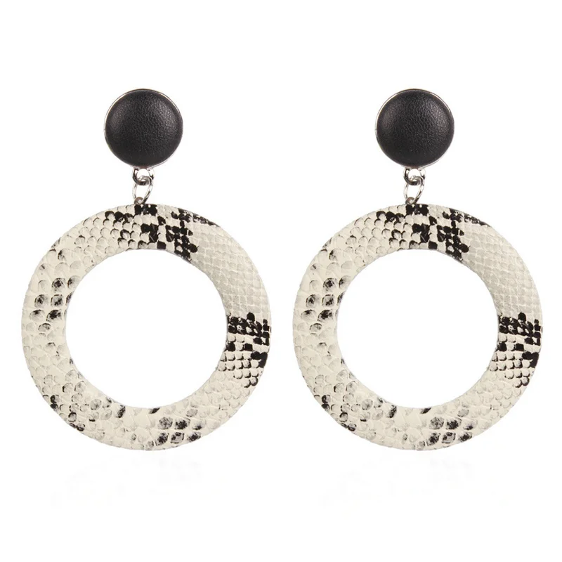 

Simple Design Metal Big Drop Earrings for Women 3 Colors Punk Speciel Snakeskin Statement Dangle Earring Ladies Jewelry Gift